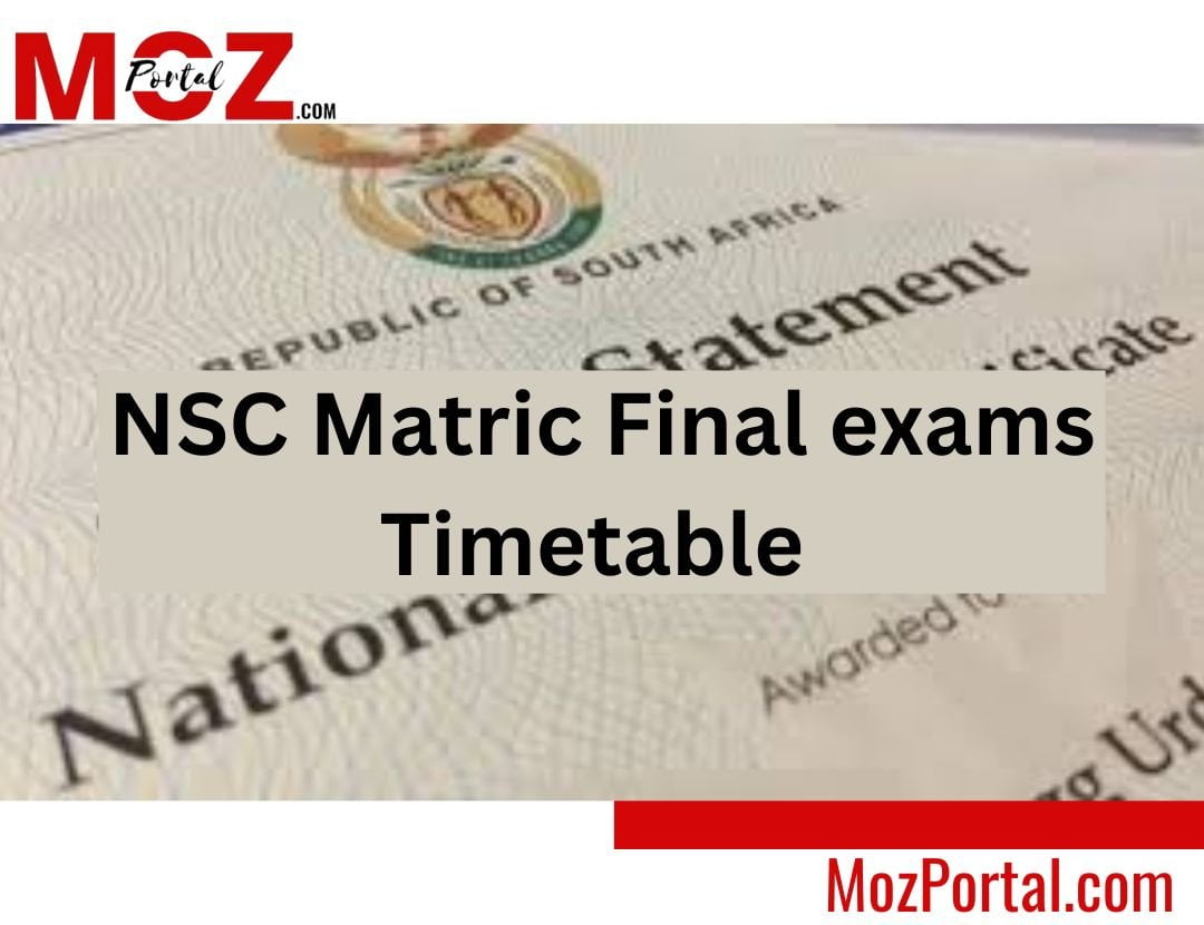 NSC Matric Final exams Timetable 2022 October/ November 2022 NSC